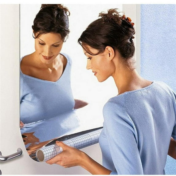 Wall Mirror Sticker Removable 3D Reflection Mirror Self Adhesive Room Decor Decal Acrylic Film Sheet,20''x20''