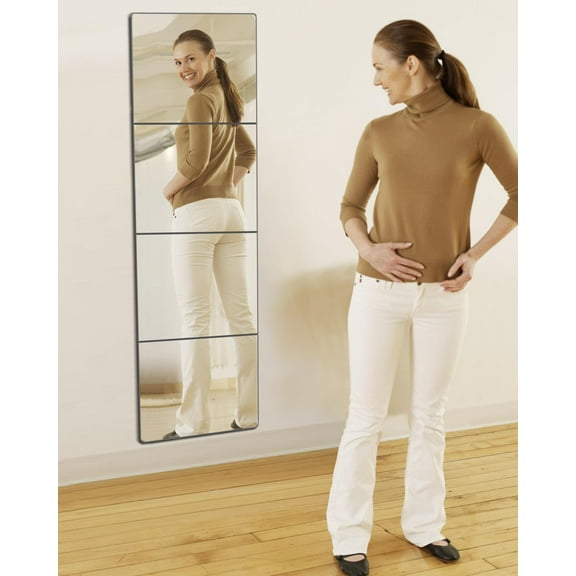 Wall Mirror Tiles 4 Pack 10x10 Inch, Unbreakable Acrylic Mirror for Self Adhesive Shatterproof Plexiglass, Classroom Nursery Playroom Decor, Clear