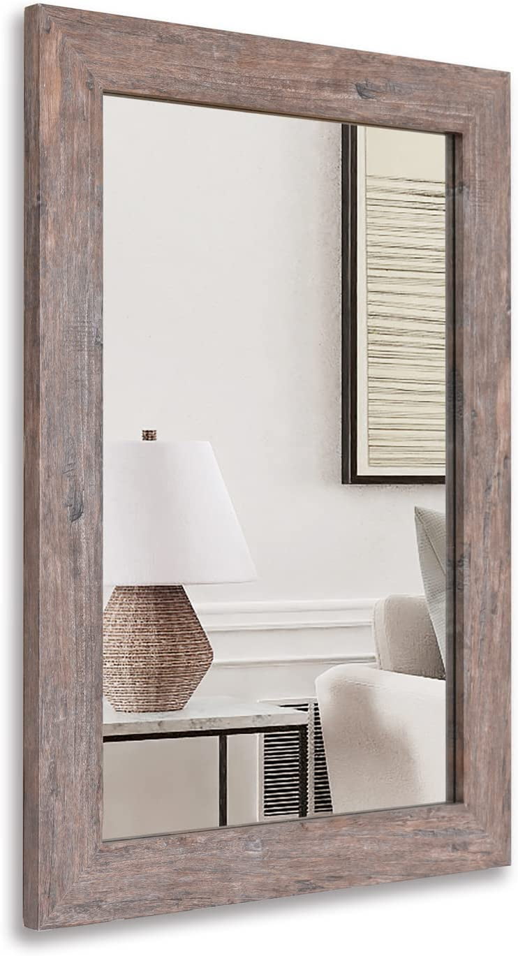Wall Mirror WallMount Mirror 20" x 28" Rectangular Rustic Mirror Wood