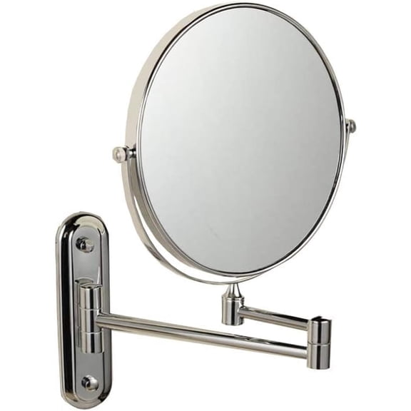 Wall Mirror , Wall Mounted Makeup Mirror, 3X Magnification Round Shape Two-Sided 360° Swivel Adjustable Height Extendable Bathroom Cosmetic Vanity Mirror Chrome Finish,6inches