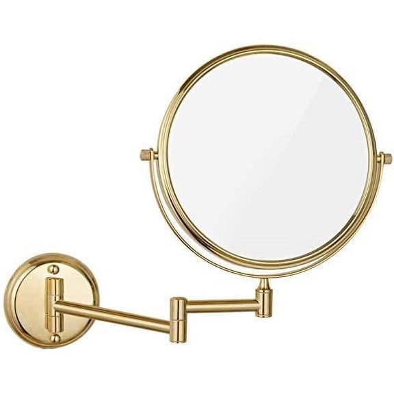 Wall Mirror, Wall Mounted Makeup Mirrors,8 Inch Double Sided Vanity Mirrors with Magnifying,Bathroom Extendable Swivel Mirrors,Black,5X