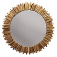 thumbnail image 1 of Wall Mirror with Irregular Arranged Wooden Twigs Round Frame, Brown, 1 of 5