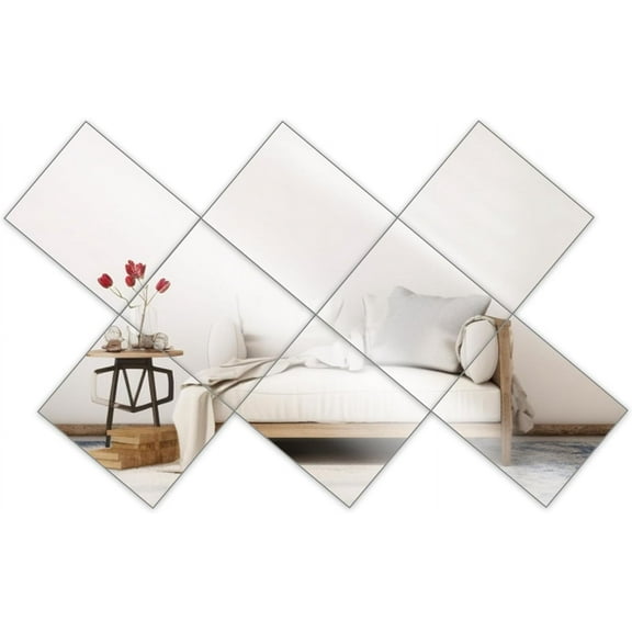 Wall Mirrors, 14''X 12'' Glass Wall Mirror Tiles (8 PCS), Large Full Body Mirror