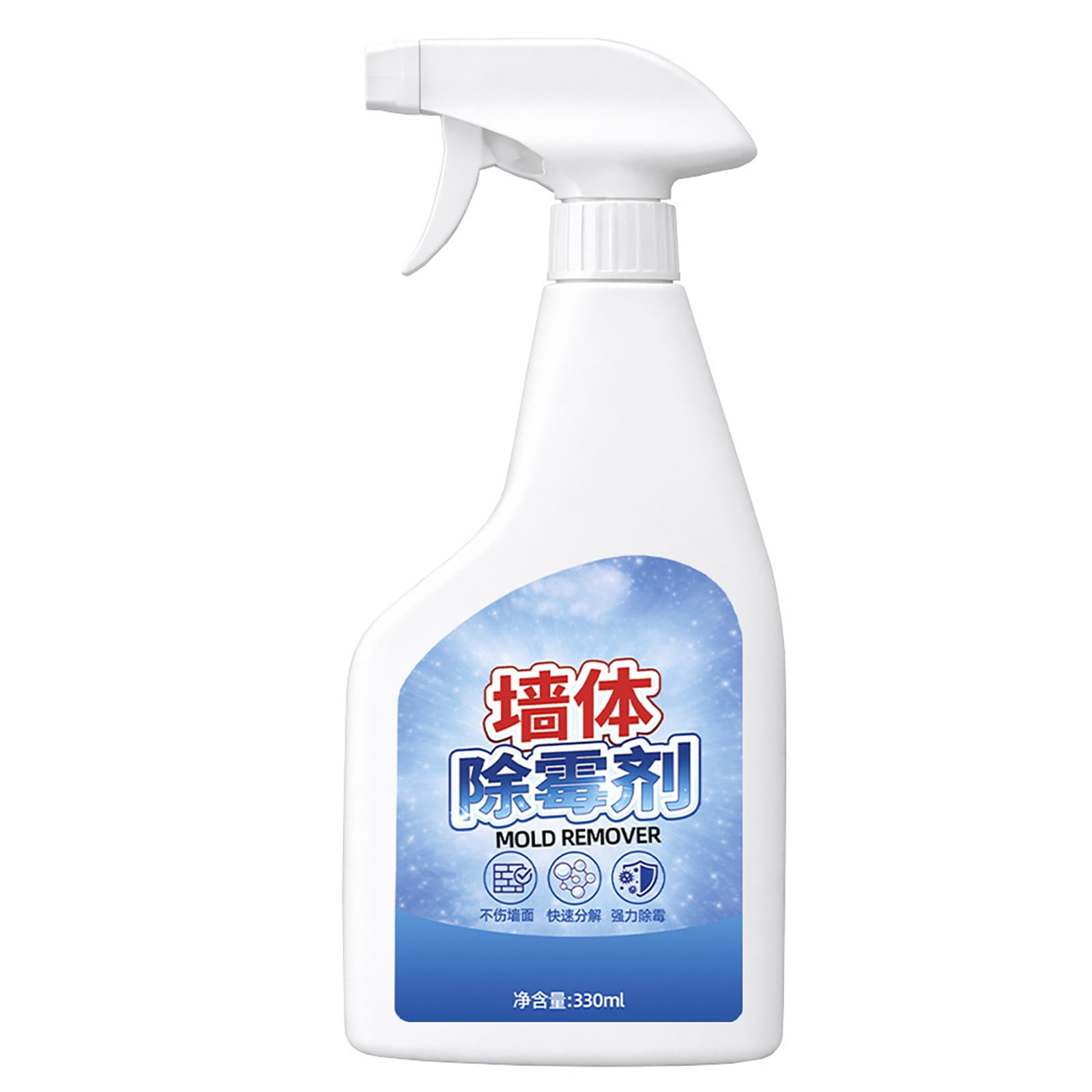 Wall Mold Remover Spray – 330ml No-Wash Mildew Cleaner for White Walls ...