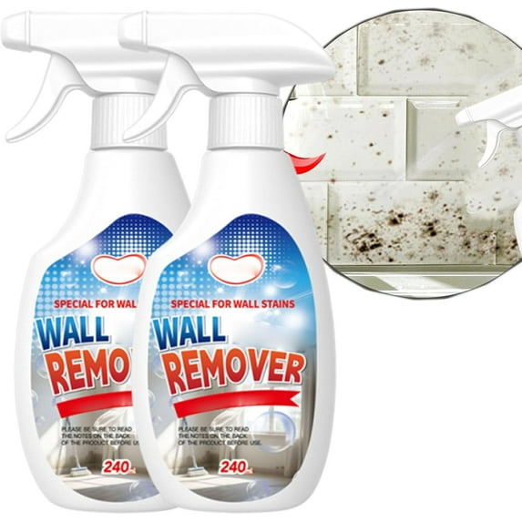 Wall Mold Remover Spray, 8.12 fl.oz Powerful Mildew Stain Cleaner for Bathroom, Kitchen & Multi-Surfaces with Long-Term Protection, No Damage to Paint