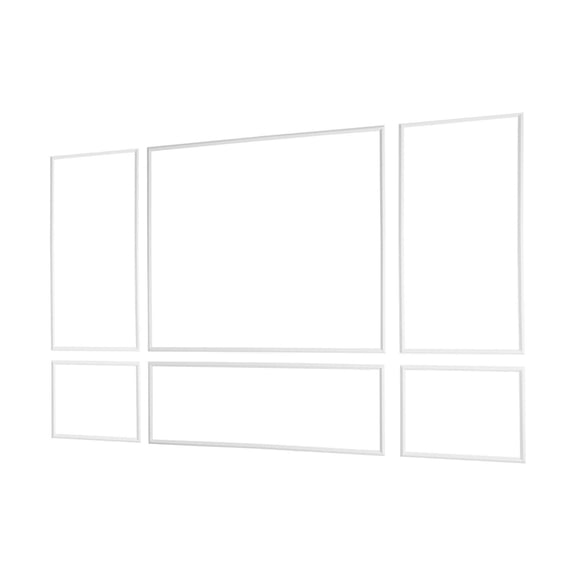 Wall Molding 3 Pack, Wainscoting Panels Kit, Paintable Polystyrene, White (31x63 + 31x24 in)