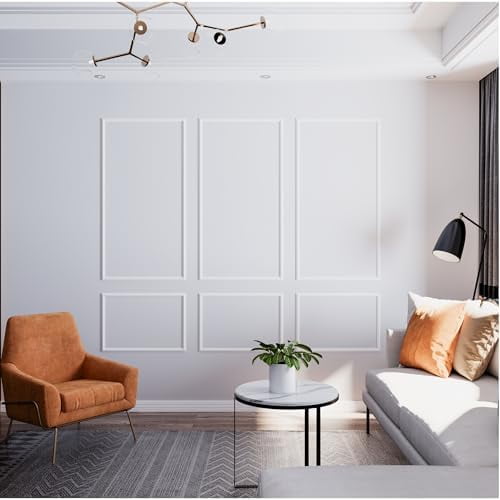 Wall Molding Kit, Premade Wainscoting Panels, Picture Frame Moulding, Pre Cut Wall and Door Molding &Trim Panel Kits, Wainscot Wall Panel for Home Decoration, 6 Frames$$Tools & Hardware Other