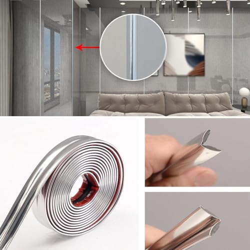 Wall Molding Trim Peel and Stick Flexible Wall Trim for Tile Edges Inside Outside Corner Moulding Exterior Trim Edging Self Adhesive Decorative Strip for Wall,Ceiling,Countertop 33