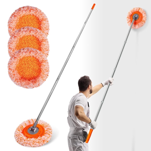 Wall Mop, 2026 New 69” Wall Cleaner, Baseboard Cleaner, Professional-Grade Baseboard Cleaner Tool with Handle, Dust Mop, Efficient Cleaning Tools, 3 Mop