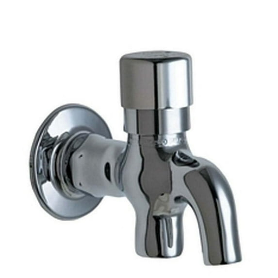 Wall Mount 1-Handle Glass Filler in Chrome with Integral Push Button Handle