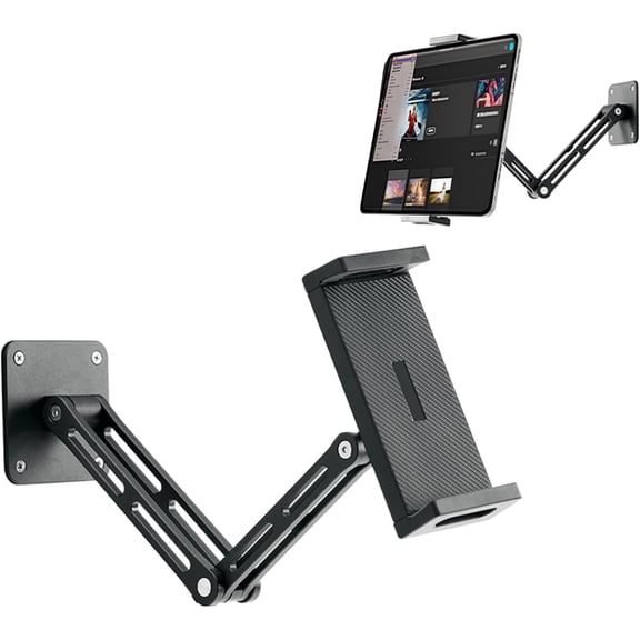 Wall Mount 360°Rotating Tablet Wall Mount Holder Aluminium Extendable Tablet Holder Stand Adjustable And Foldable Phone Holder For All 4.7 13" Dish Dryer Expandable Dish Drying Rack over The