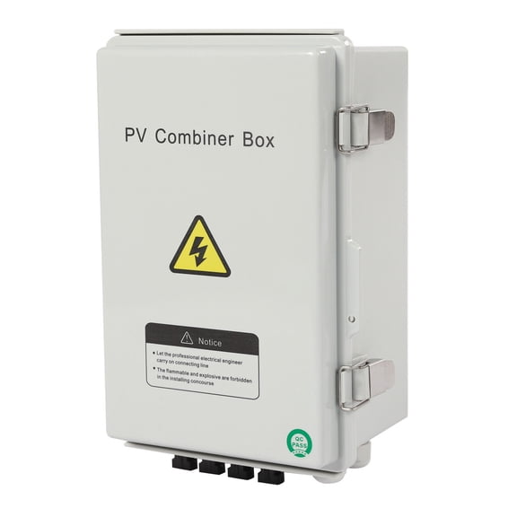Wall Mount 4 String Solar PV Combiner Box and 63A Circuit Breaker for Solar Panel System White