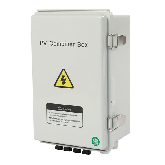 Wall Mount 4 String Solar PV Combiner Box and 63A Circuit Breaker for Solar Panel System White