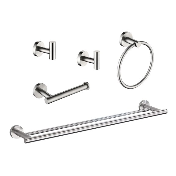 Wall - Mount 5 Piece Bathroom Set | Ideal for Bathroom Remodeling and Kitchen Storage | High - Grade Aluminium with Hidden Screw Holes | Make Your Home Neat and Comfortable