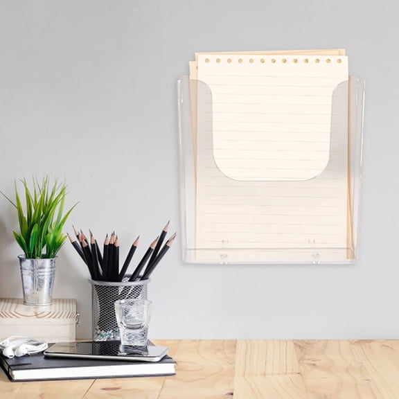 Wall Mount Acrylic Brochure Display Stand, Clear Flyer & Pamphlet Holder, Mail Holder