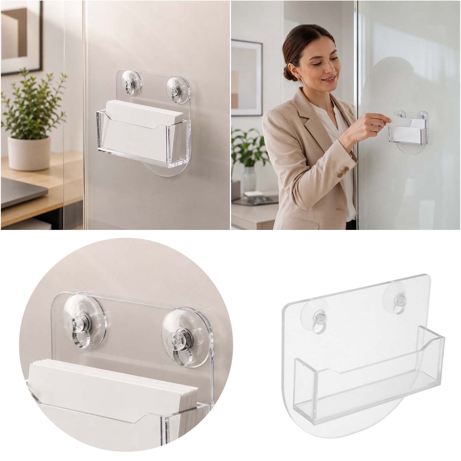 Photo Card Display Rack Wall Mount Acrylic Card Holder, Transparent Business Card Display Rack ...