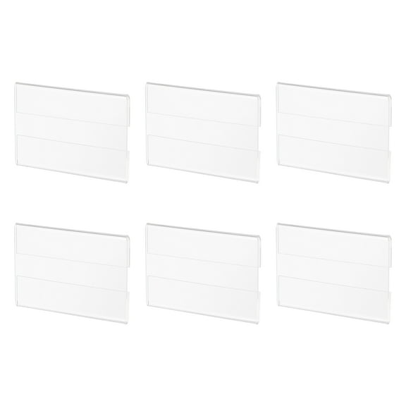 Wall Mount Acrylic Sign Holder 3.1 x 2 Inch Clear Plastic Wall Sign Holder Horizontal Acrylic Frame, Pack of 6
