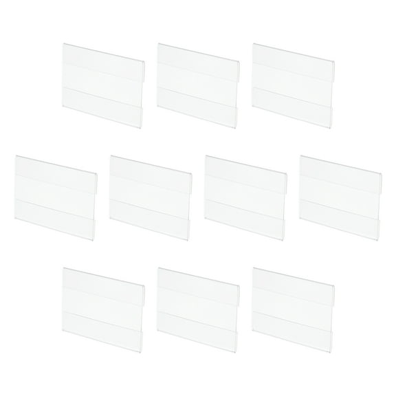Wall Mount Acrylic Sign Holder 3.5 x 2.4 Inch Clear Plastic Wall Sign Holder Horizontal Acrylic Frame, Pack of 10