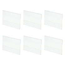Wall Mount Acrylic Sign Holder 3.5 x 2.4 Inch Clear Plastic Wall Sign Holder Horizontal Acrylic Frame, Pack of 6