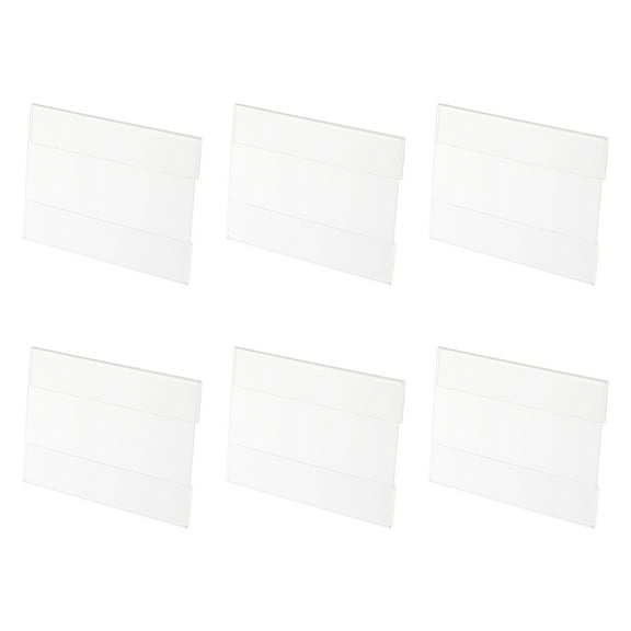 Wall Mount Acrylic Sign Holder 4.7 x 3.1 Inch Clear Plastic Wall Sign Holder Horizontal Acrylic Frame, Pack of 6
