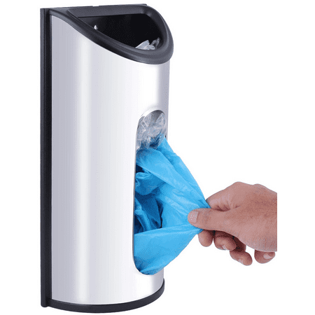Wall Mount Bag Saver, Holder, and Dispenser, Brushed Stainless Steel Storage Solution with an Extra Wide Opening for Easy Access to Your Bags