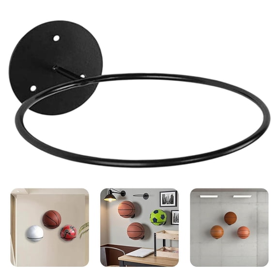 Wall Mount Ball Display Rack for Basketball, Football, Soccer, Volleyball