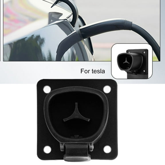 Wall Mount Base for Tesla EV Charger Holder, ABS Charging Cable Bracket Stand, Fixed Socket Station Organizer, Quick Install Accessory, Black