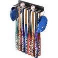 thumbnail image 1 of Wall Mount Baseball Bat Holder, 8 Prongs Heavy Duty Metal Bat Rack, Holds 14 Bats, Bats Organizer for Dugout Fence Home Garage, Black, 1 of 8