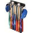 thumbnail image 1 of Wall Mount Baseball Bat Holder, Heavy Duty Metal Bat Rack, Bats Organizer for Dugout Fence Home Garage, Black, 1 of 4