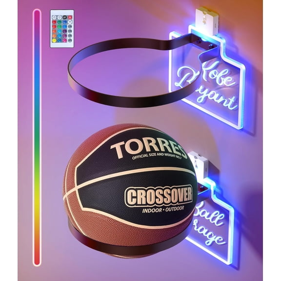 Wall Mount Basketball Holder, Ball Storage Holders Display Rack for Autograph Basketball, Football, Soccer, Volleyball Collection, Sports Accessories Organizer for Player Fans