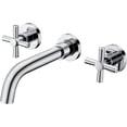 thumbnail image 1 of Wall Mount Bathroom Faucet,Cross 2-Handle in Modern Chrome Finish,Rough-in Valve Included, 1 of 12