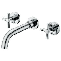 Wall Mount Bathroom Faucet,Cross 2-Handle in chrome finish,Sumerain