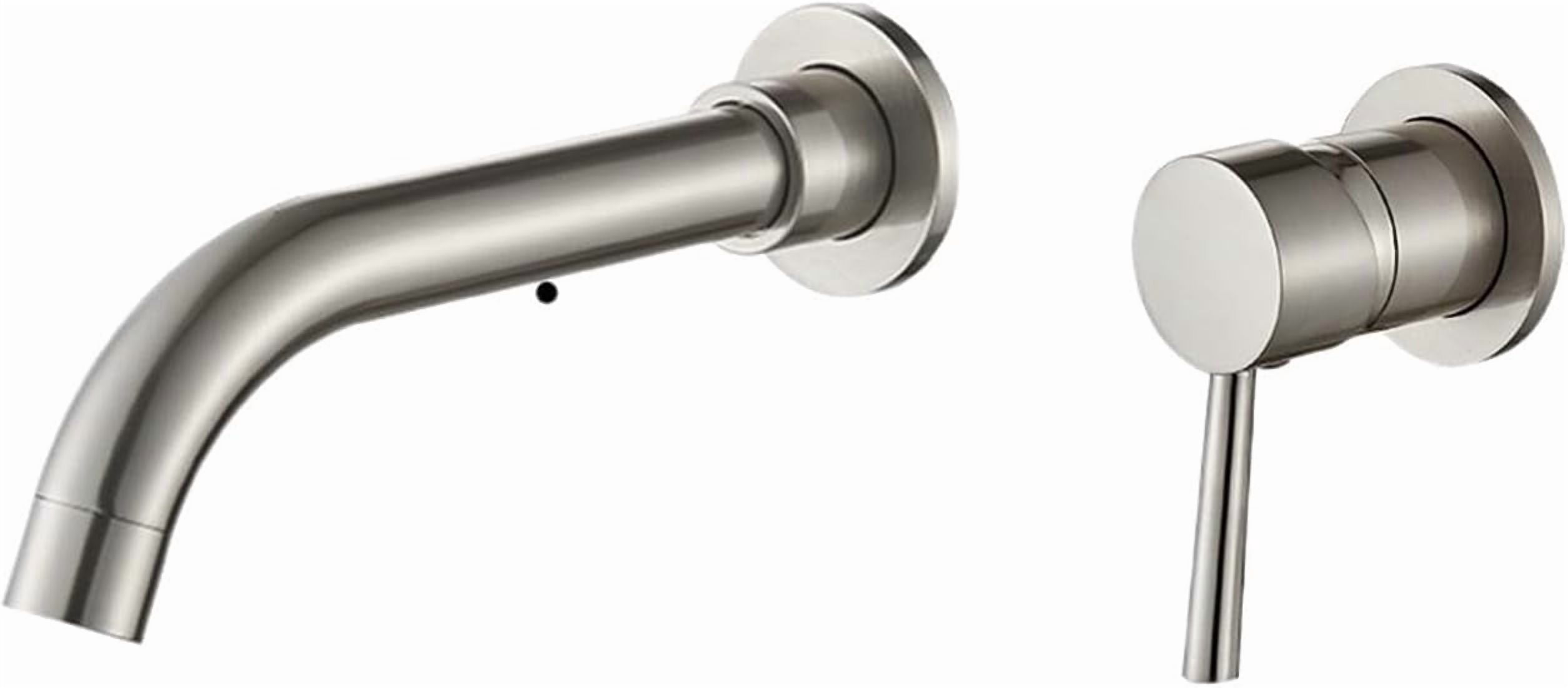 Wall Mount Bathroom Faucet Mixer Hot Cold Water Sink Modern Lever ...