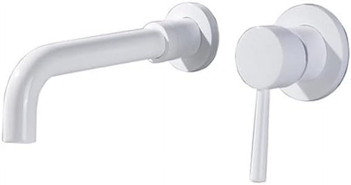 Wall Mount Bathroom Faucets,Brass Basin Sink Mixer Tap Faucet Hot and Cold,Bathroom Sink Faucet,White