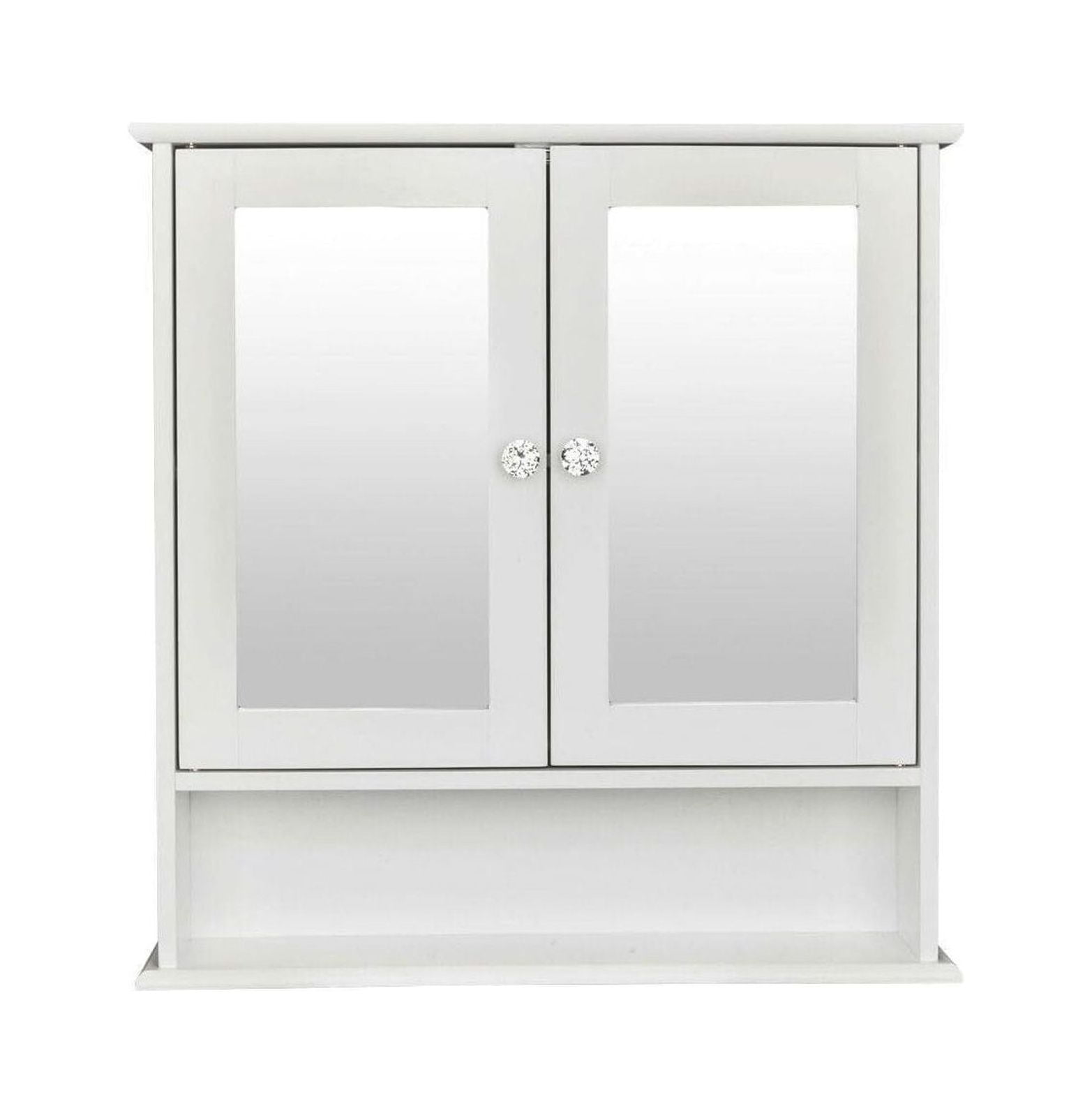 Wall Mount Bathroom Storage Kitchen Cupboard Organizer W/Mirror