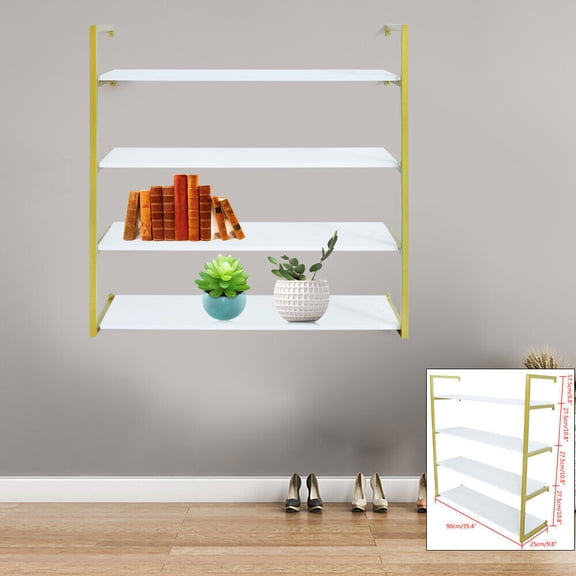 Wall Mount Book Storage Floating Shelf Bookshelf Photo Display Rack Plant Holder