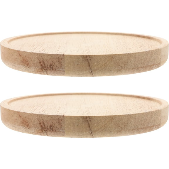 NIAIZEK Nordic Style Floating Round Wooden Wall Shelves 2-Pack Light Brown Home Decor Storage Organizer