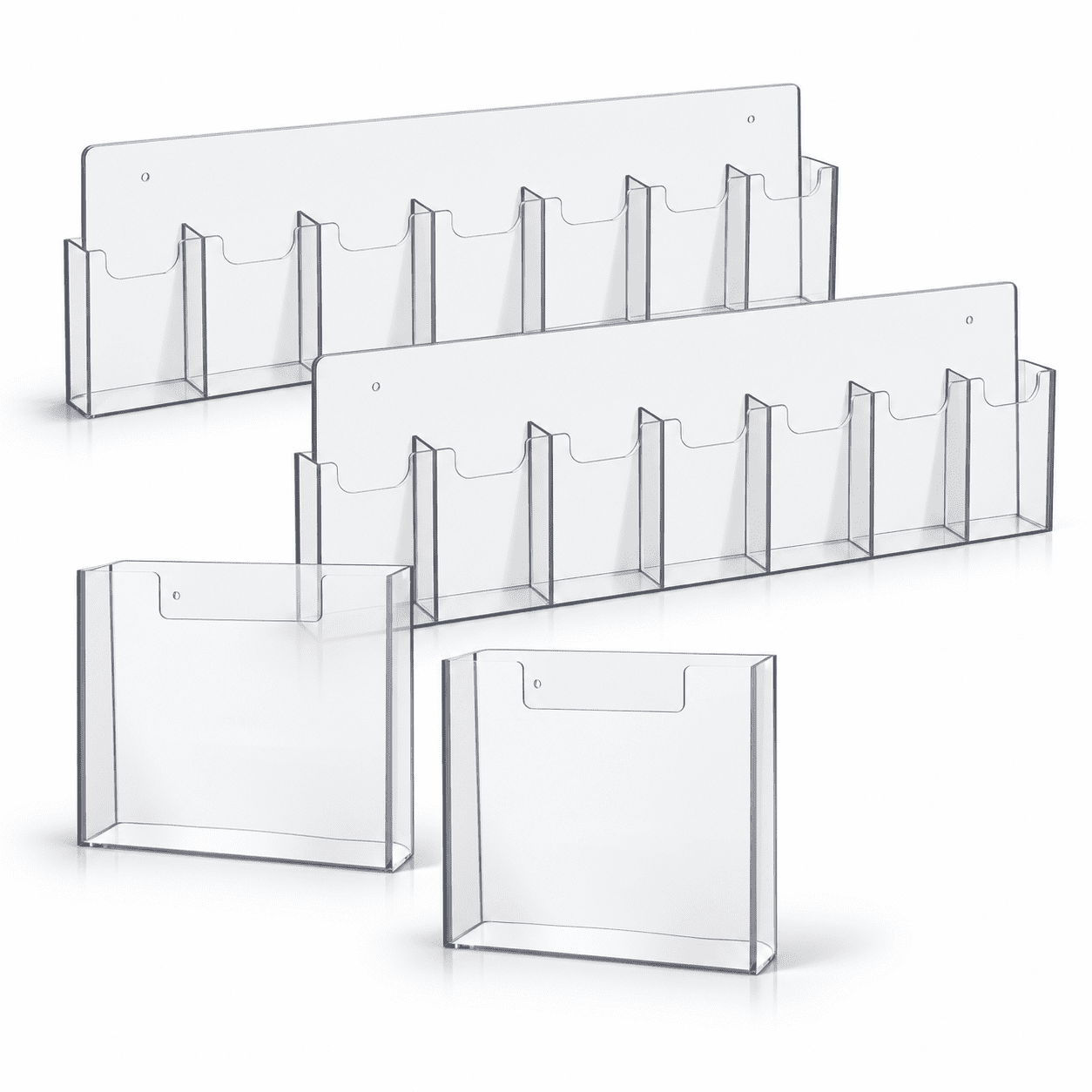Brousure Rack Wall Mount Brochure Holder, 18 Pocket Literature Display Rack for 8 ...