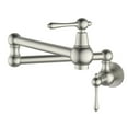 thumbnail image 1 of Wall Mount Brushed Nickel Kitchen Pot Filler Brass and Stainless Steel 360° Rotation Kitchen Stove Faucet, 1 of 8