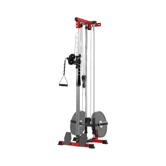 Wall-Mount Cable Station, Adjustable LAT Pull Down Machine with 20 Positions Pulley System for Home Gym, Compact Cable Cross Over Machine for Versatile Workouts