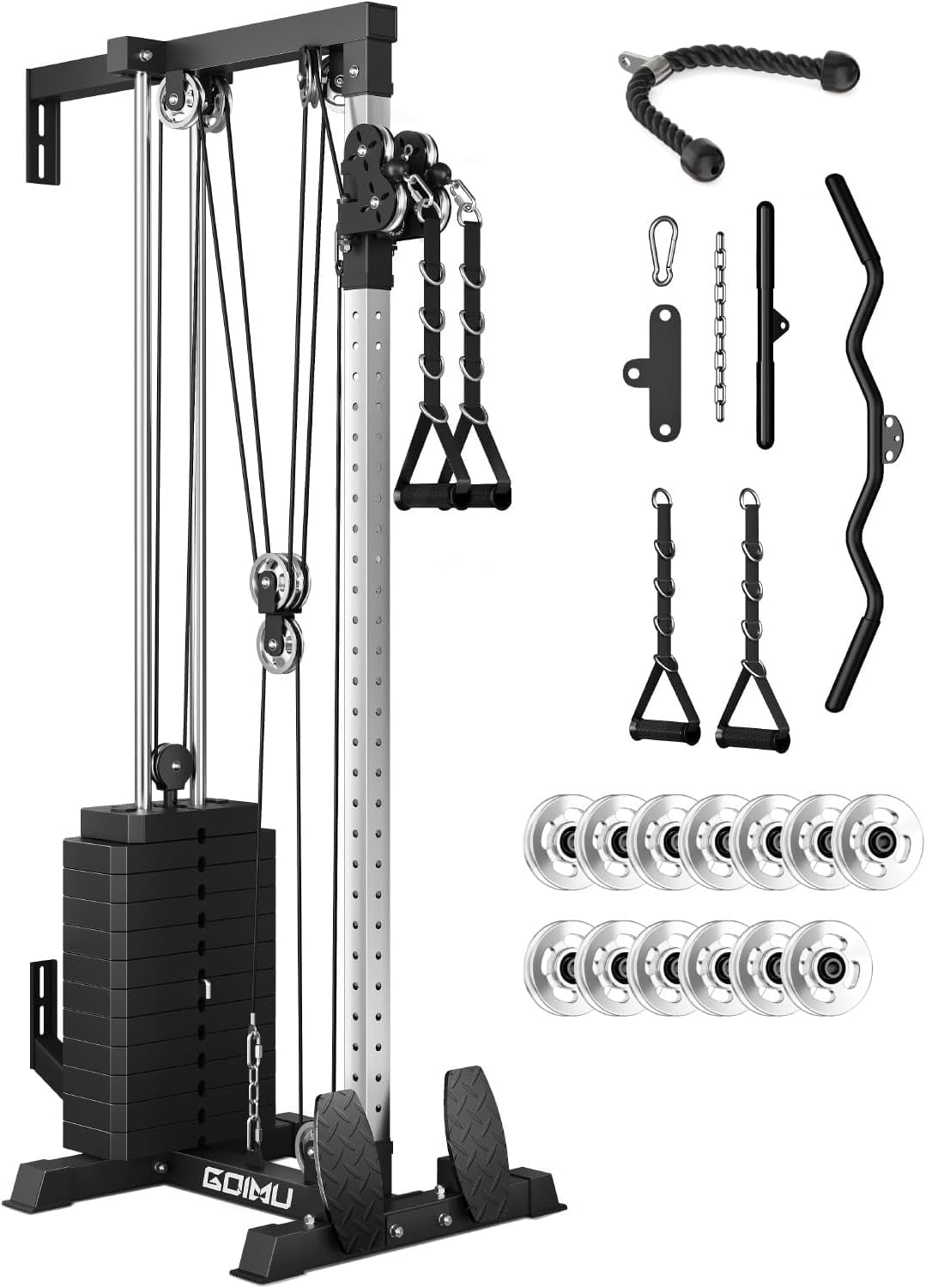 Wall Mount Cable Station with Aluminum Pulley, Cable Crossover Machine ...