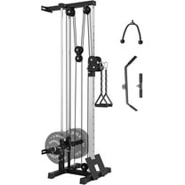 Wall Mount Cable Station, Cable Crossover Machine with 18 Positions, 400LB Capacity, High and Low Cable Crossover Machine for Garage Home Gym
