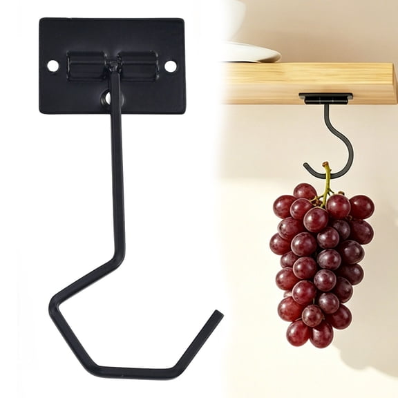 Wall Mount Ceiling Mount Pot Pan Hanging Hooks, Heavy Duty Rustproof Black Metal Kitchen Utensil Storage Hooks, Multi-Purpose Cookware Organizer Hangers for Pantry Cookware, Gadgets Storage Use