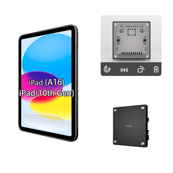 Wall Mount Charging Kit for Apple iPad Air 4th & 5th Gen 10.9″& iPad Air 11-in(M2,M3) – Magnetic Tablet Wall Mount with 15W Fast Charging, TPU Protective Case, Smart Home Hub Integration