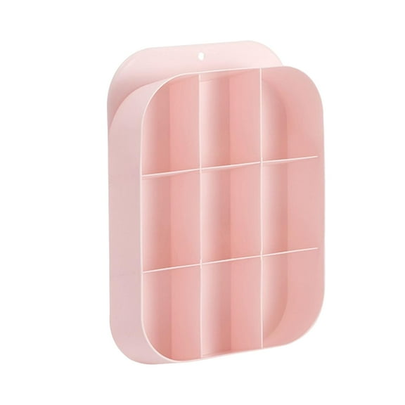 Wall Mount Closet Organizer Portable Dividers, Space Saving, 9 Grid Storage Box for Socks PInk