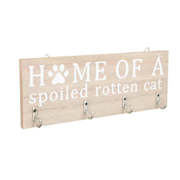 Wall Mount Coat Rack with Hooks Pet Footprint Hanging Board