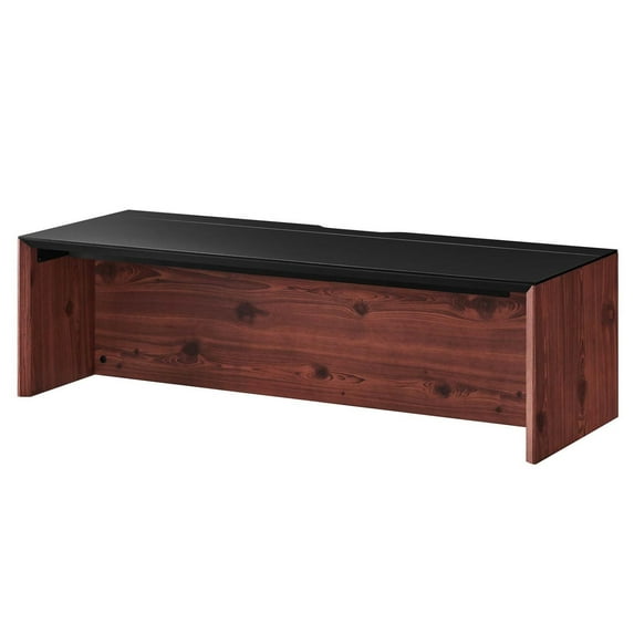 Wall Mount Computer Work Desk, Black Cherry, Melamine Wood , Home Office Business, Modern Contemporary HB34529
