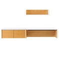 thumbnail image 1 of Wall Mount Computer Work Desk Bookshelf Cabinet, White Natural, Melamine Wood , Home Office Business, Modern Contemporary HB34690, 1 of 8