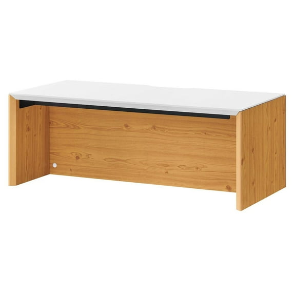 Wall Mount Computer Work Desk, White Natural, Melamine Wood , Home Office Business, Modern Contemporary HB34528