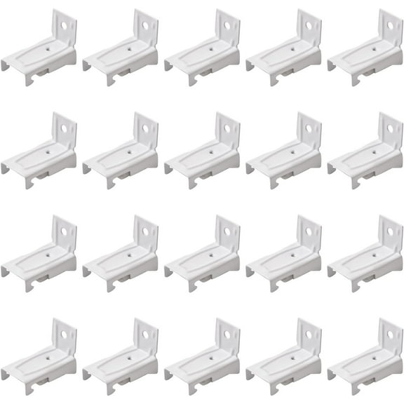 Wall Mount Curtain Track Bracket, 20Pcs Stainless Steel Bendable Curtain Track Wall Mount Hardware Side Wall Mount Brackets for Flexible Curtain Track (White)